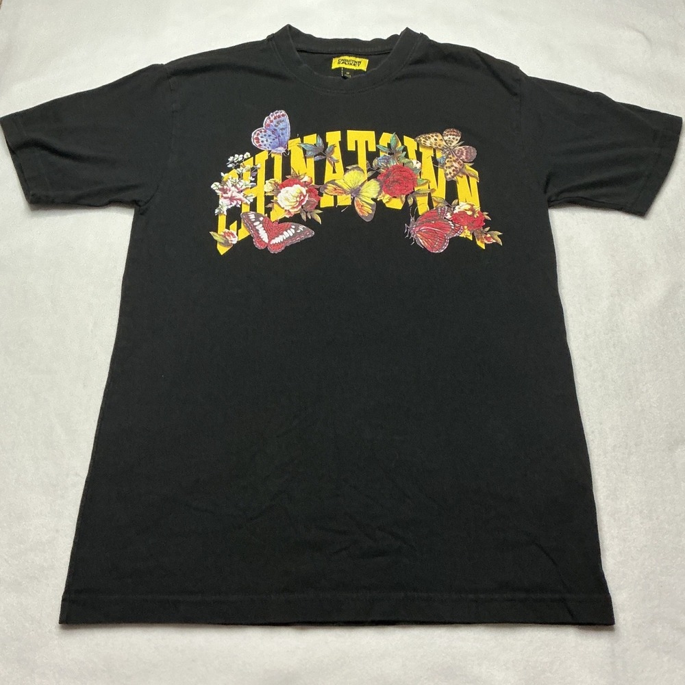 Chinatown Market Pollinators Arch Tee Black Butterfly Floral Graphic Shirt Men M